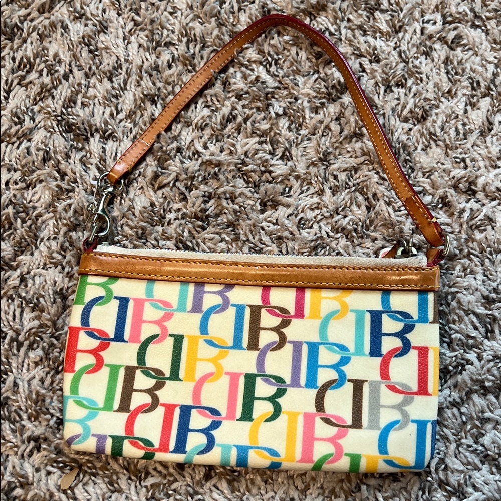 Dooney & Bourke Vintage Retro Rainbow Zip Wristlet - Picture 6 of 11